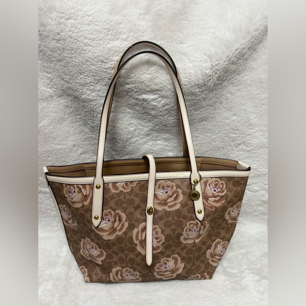 Coach Market Tote in Signature Rose Print Bag - Picture 3 of 11